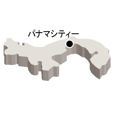 パナマ共和国無料フリーイラスト｜首都名・立体(白)